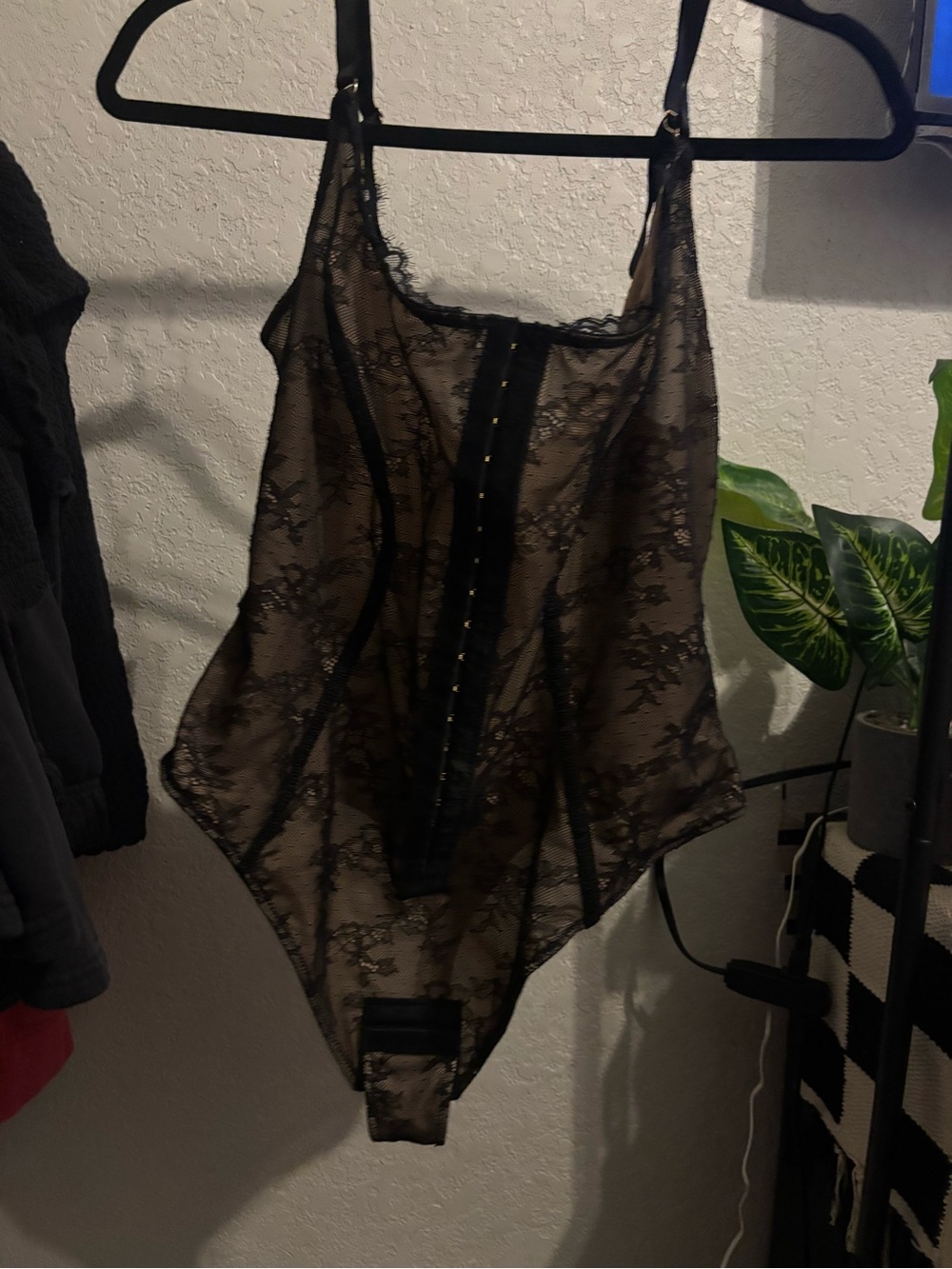 Sheer Black Lace Bodysuit Shapewear